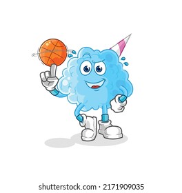 the cotton candy playing basket ball mascot. cartoon vector