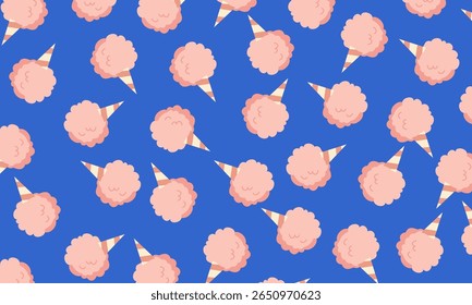 Cotton candy seamless pattern. cotton candy pattern background vector design