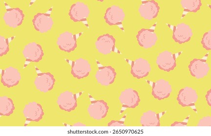 Cotton candy seamless pattern. cotton candy pattern background vector design