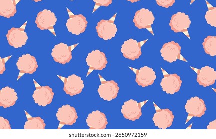 Cotton candy seamless pattern Vector illustration