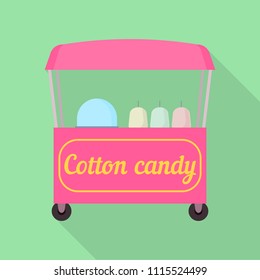 Cotton candy shop icon. Flat illustration of cotton candy shop vector icon for web design