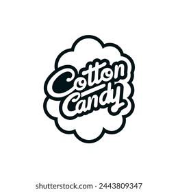 cotton candy snack sticker t shirt vector illustration template design