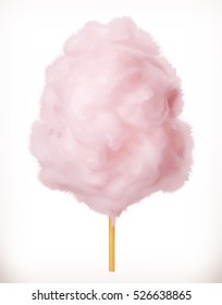 Cotton candy. Sugar clouds. 3d vector icon. Realistic illustration