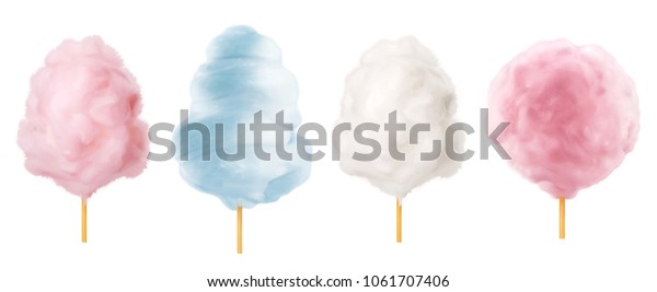 綿菓子 砂糖雲3dのベクター画像アイコンセット のベクター画像素材 ロイヤリティフリー