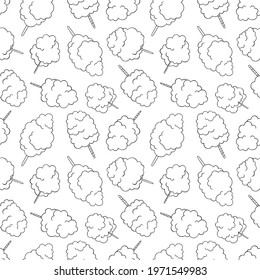 Cotton candy. Summer sweetness. Cartoon print. Seamless vector pattern (background).