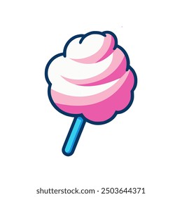 cotton candy sweet delicious snack vector illustration template design