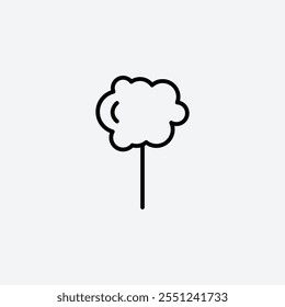 Caramelo de algodón delgado liner icono aislado.