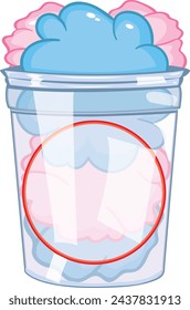 Cotton Candy in a tub. Vector with the center ready to drop your logo or business name into.
