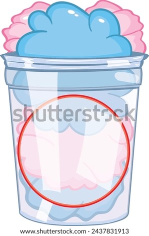 Cotton Candy in a tub. Vector with the center ready to drop your logo or business name into.
