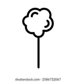 Cotton candy vector icon in black outline style. Editable stroke.