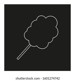 Cotton candy vector icon, formed with simple shapes