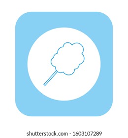 Cotton candy vector icon, formed with simple shapes