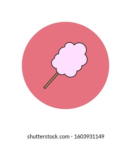 Cotton candy vector icon, formed with simple shapes