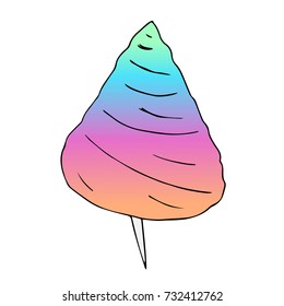 Cotton candy vector illustration. Doodle style. Design icon, print, logo, symbol, decor, textile, paper.