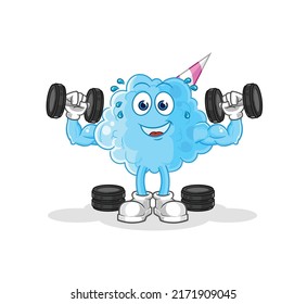 the cotton candy weight training illustration. character vector