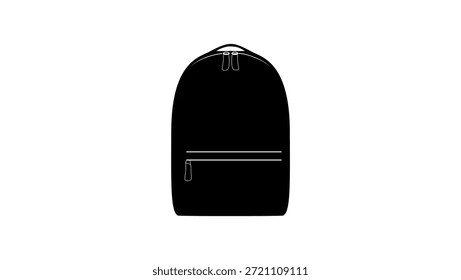 Mochila de la lona del algodón, silueta aislada negra