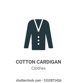 Cotton cardigan vector icon on white background. Flat vector cotton cardigan icon symbol sign from modern clothes collection for mobile concept and web apps design.