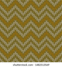 Cotton chevron stripes knitting texture geometric vector seamless. Fair isle sweater knitting pattern imitation. Scandinavian style seamless knitted pattern. Repeatable background.