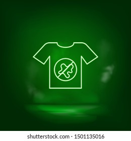 Cotton clothes, shirt green neon icon - Vector