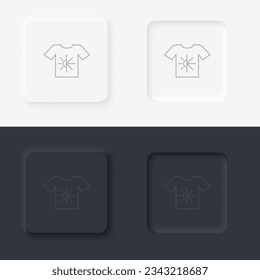 Cotton clothes, tshirt, neumorphic style button