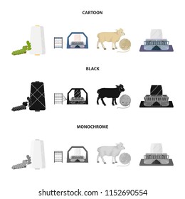 Cotton, coil, thread, pest, and other web icon in cartoon,black,monochrome style. Textiles, industry, gear icons in set collection.