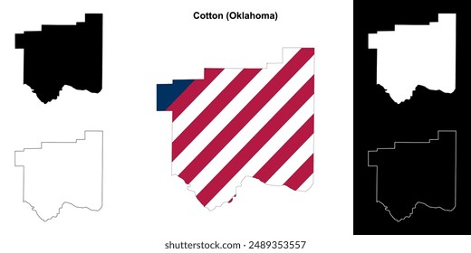 Condado de Cotton (Oklahoma) conjunto de mapas esquemáticos