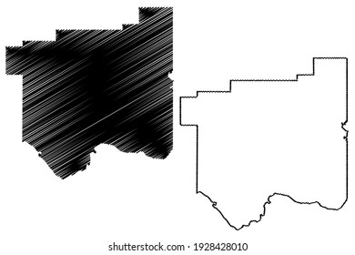 Cotton County, Oklahoma State (U.S. county, United States of America) map vector illustration, scribble sketch Cotton map