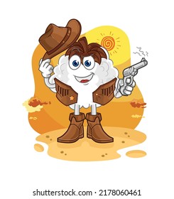 the cotton cowboy with gun character vector