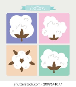 cotton design with flowers icons