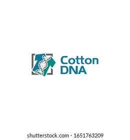 Cotton DNA t shirt logo design concept