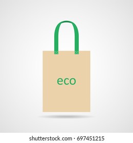 Cotton eco bag. Vector illustration