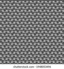 Cotton fabric with a pattern with stripes and small markings lined up at equal distances. Small towel texture. Graphics in black and white.