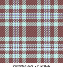 Cotton fabric texture check, aesthetic pattern vector textile. Striped plaid seamless tartan background in red and light color.