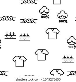 Cotton Fabric Vector Seamless Pattern Thin Line Illustration