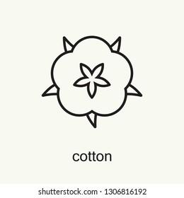 Cotton flat line icon. Vector illustration.