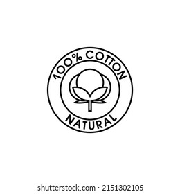 Cotton flat vector icon. 100% cotton sign