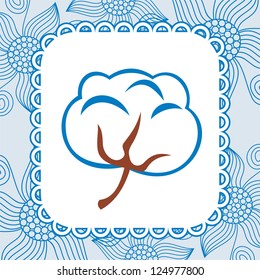Cotton floral pattern background vector illustration