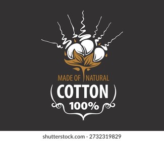 The cotton flower blooms on threads during the production of natural fabrics.