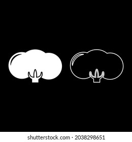 Cotton flower bud icon white color vector illustration flat style image set