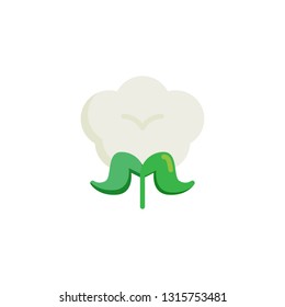 Cotton flower flat icon, vector sign, colorful pictogram isolated on white. Cotton symbol, logo illustration. Flat style design