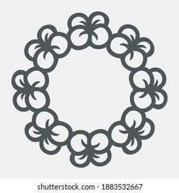 Cotton flower frame quality vector illustration cut