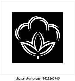 Cotton Flower Icon, Cotton Ball, Cotton Fiber Vector Art Illustration