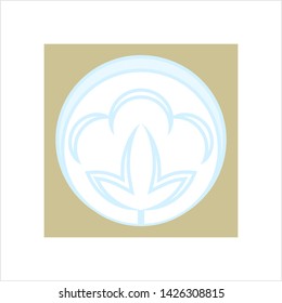 Cotton Flower Icon, Cotton Ball, Cotton Fiber Vector Art Illustration