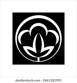 Cotton Flower Icon, Cotton Ball, Cotton Fiber Vector Art Illustration