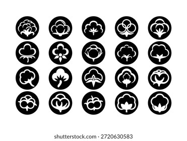 Elemento de paquete de iconos de flores de algodón