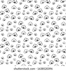 Cotton Flower Icon Seamless Pattern, Cotton Ball, Cotton Fiber Seamless Pattern Vector Art Illustration eps10