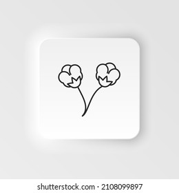 Cotton flower icon. Simple element illustration natural concept. Cotton flower icon. Neumorphic style vector icon