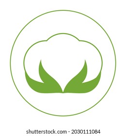 Cotton flower icon. Vector drawing on blank background. Isolated illustration.