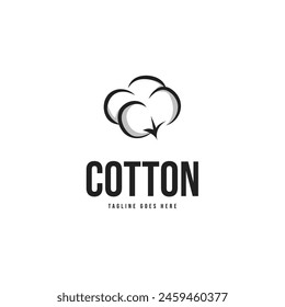 Cotton flower logo design template vector illustration idea