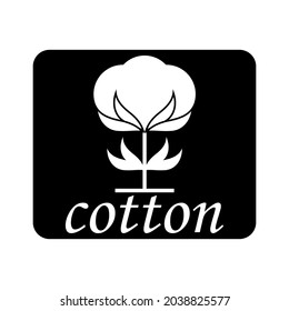Logo für Baumwollblumen. Vektorgrafik und Symbol auf unscharfem Hintergrund. Einzeln Schwarzweiß-Silhouette. 